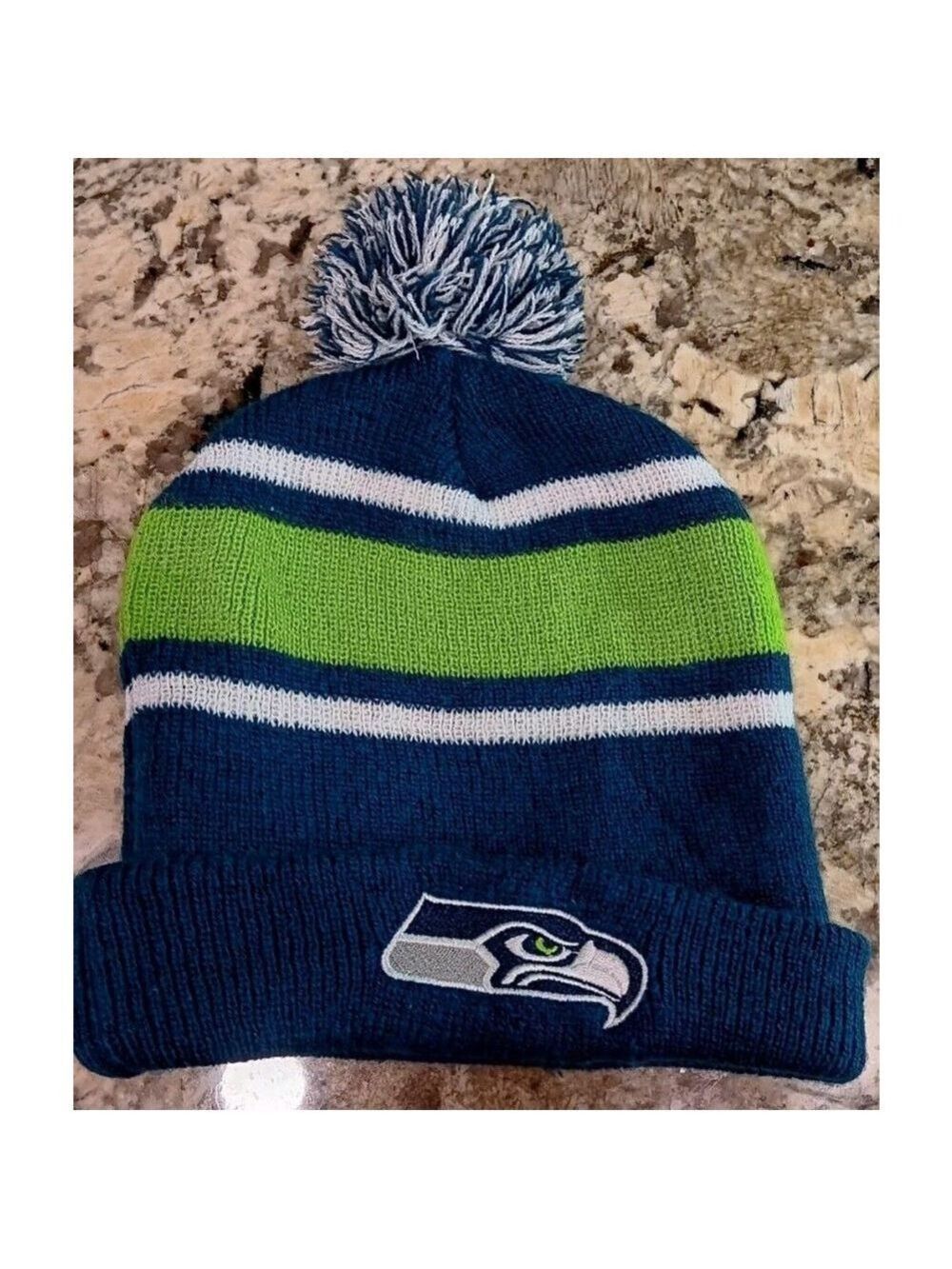 Seattle Seahawks Hat Beanie Toque Blue Green NFL Football Budweiser Cuffed Mens